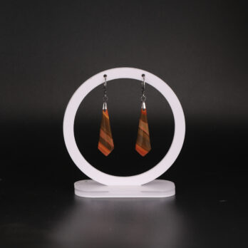 Boucles d'oreilles cravate Jaspe Polychrome attache ronde