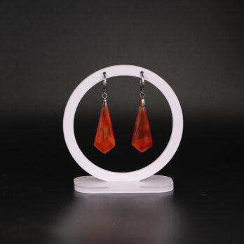 Boucles d'oreilles cravate en Cornaline attache ronde