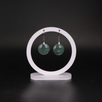 Boucles d'oreilles cercle en Agate Mousse attache crochet