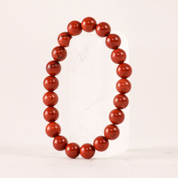 Bracelet Jaspe Rouge 'A' perles 8mm