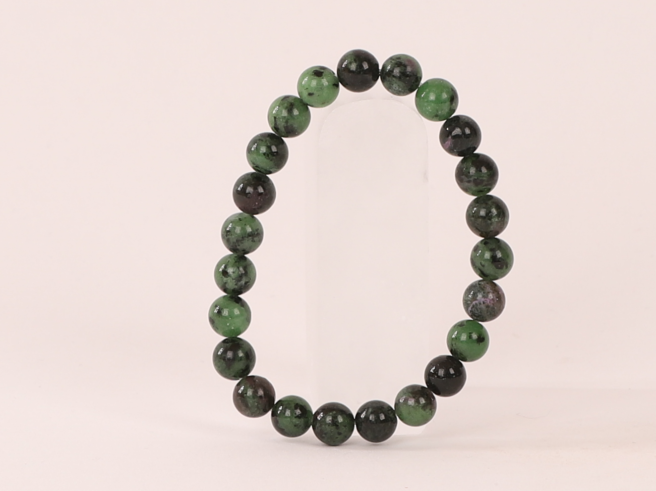 Bracelet Zoisite Ruby ‘A’ perles 8mm 5 Bracelet Zoisite Ruby ‘A’ perles 8mm