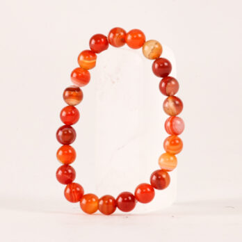 Bracelet Cornaline Rubanée 'A' perles 8mm