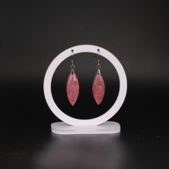 Boucles d'oreilles marquise en Rhodonite attache crochet