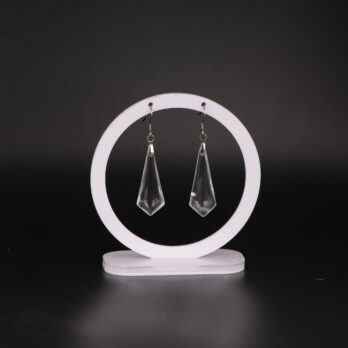 Boucles d'oreilles cravate en Cristal de Roche attache crochet