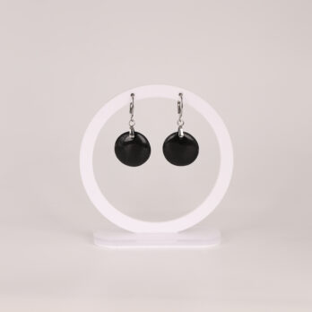 Boucles d'oreilles cercle en Tourmaline attache ronde