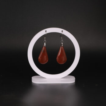 Boucles d'oreilles goutte Jaspe Rouge attache crochet