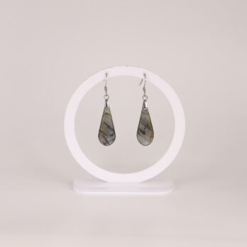 Boucles d'oreilles goutte Labradorite bleue attache crochet