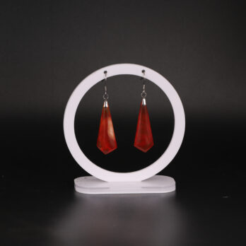 Boucles d'oreilles cravate en Cornaline attache crochet