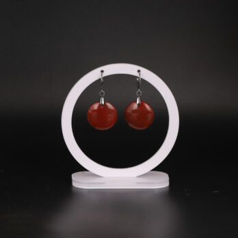 Boucles d'oreilles cercle Jaspe Rouge attache ronde