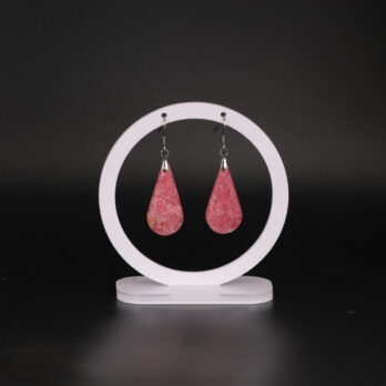 Boucles d'oreilles goutte en Rhodonite attache crochet