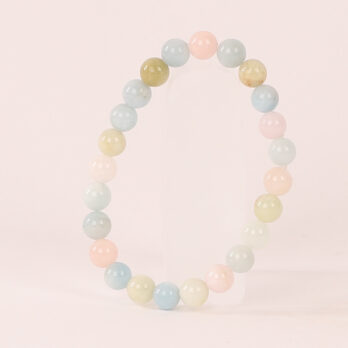 Bracelet Morganite ‘A’ perles 8mm