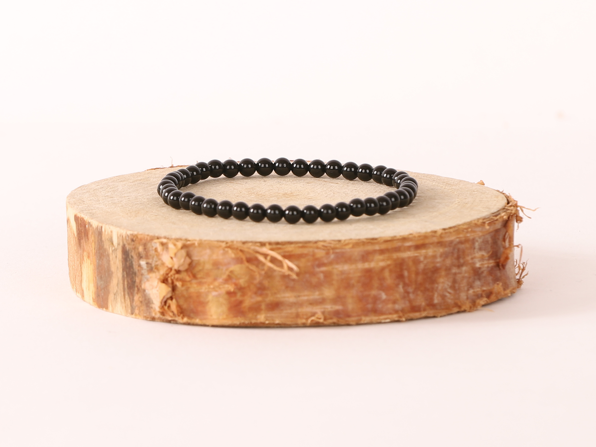Bracelet Tourmaline Noire 'A' perles 4mm 3