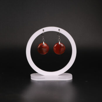 Boucles d'oreilles cercle en Cornaline attache crochet