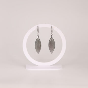 Boucles d'oreilles marquise en Labradorite violette attache ronde
