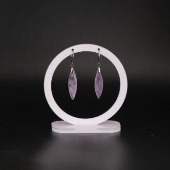 Boucles d'oreilles marquise en Améthyste attache ronde