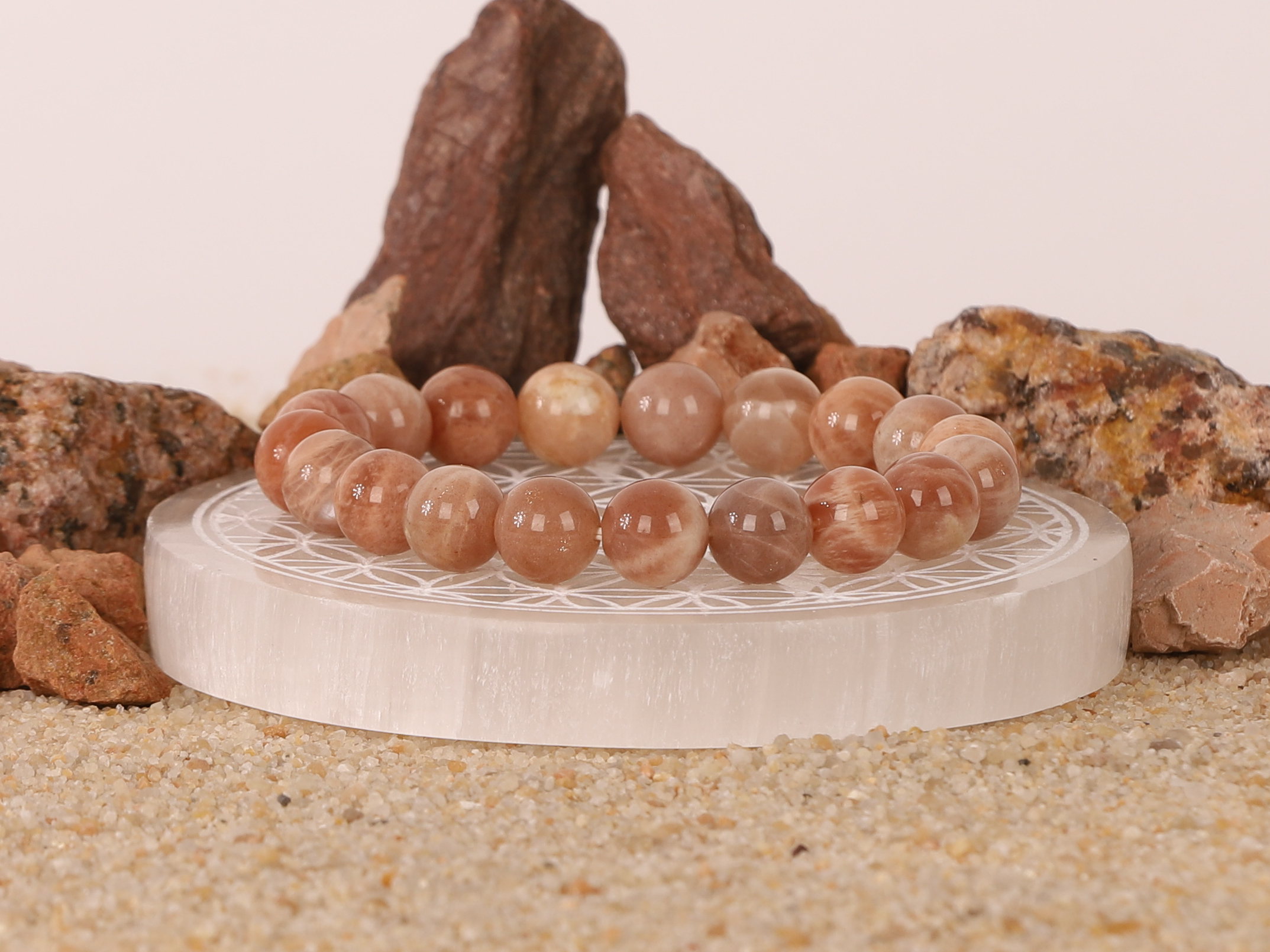Bracelet Pierre de Soleil 'AA' perles 8mm 3