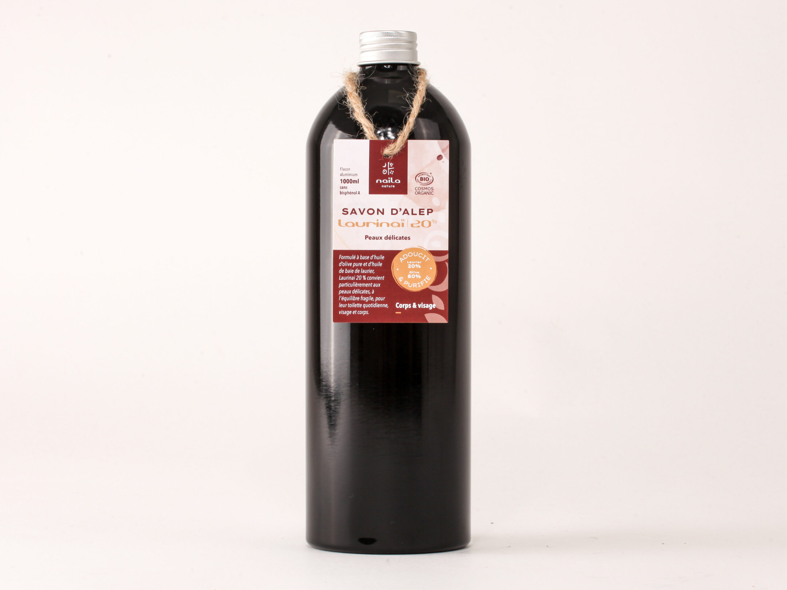 Savon d'Alep liquide 20% "Laurinaï" certifié Bio 1 Savon d'Alep liquide 20% "Laurinaï" certifié Bio