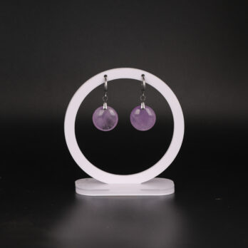 Boucles d'oreilles cercle en Améthyste attache ronde