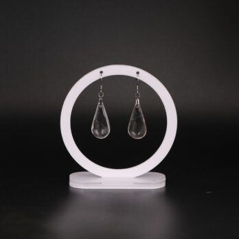 Boucles d'oreilles goutte en Cristal de Roche attache crochet