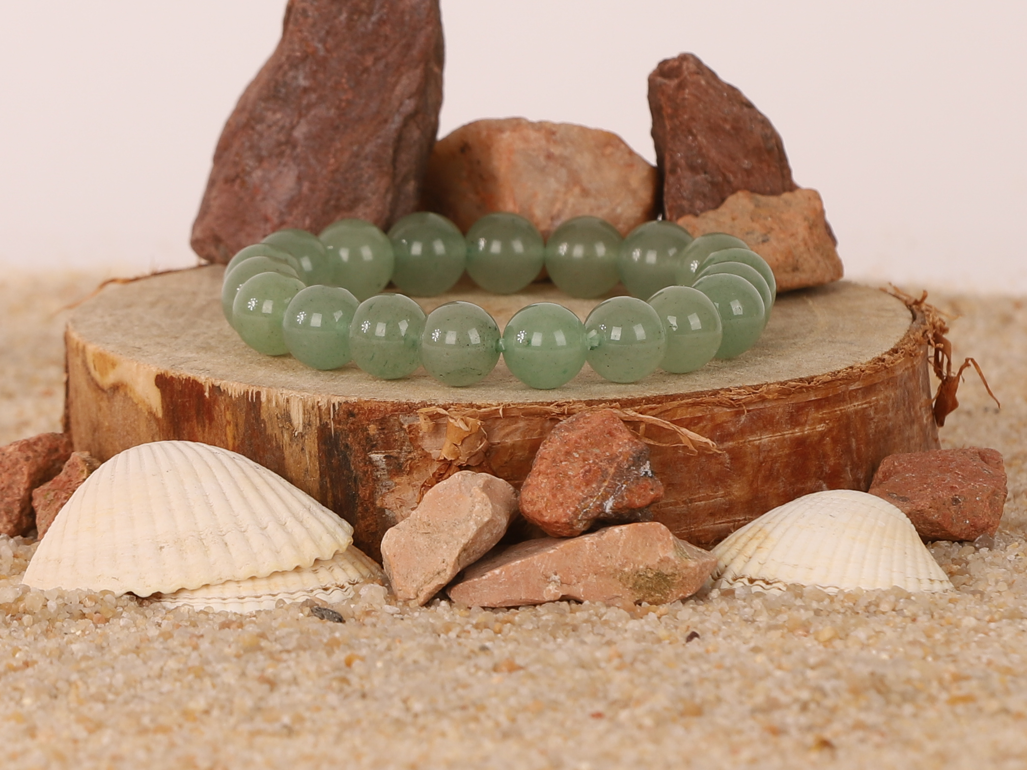 Bracelet Aventurine Verte 'A' perles 10mm 4