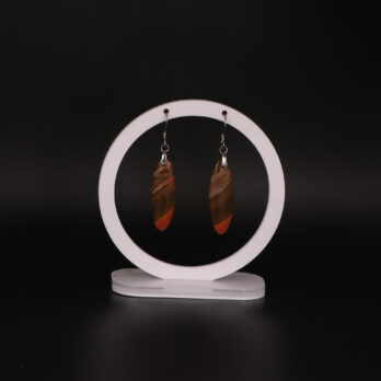 Boucles d'oreilles ovale Jaspe Polychrome attache crochet