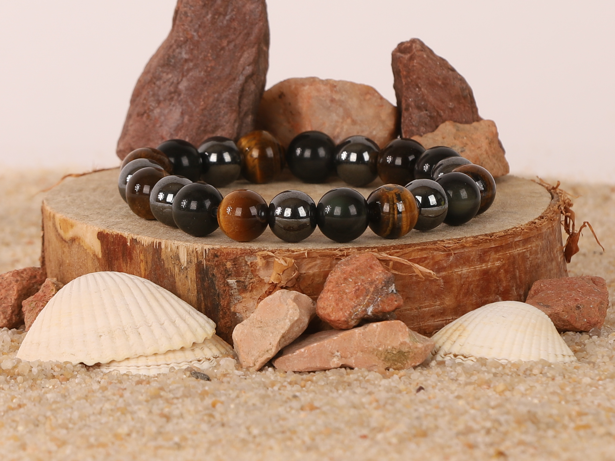 Bracelet Triple Protection Hématite 'A' perles 10mm 4