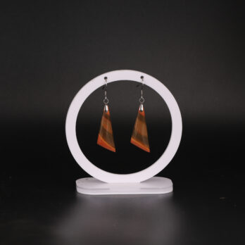 Boucles d'oreilles triangle Jaspe Polychrome attache crochet