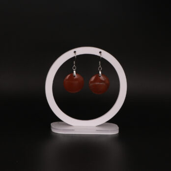 Boucles d'oreilles cercle Jaspe Rouge attache crochet