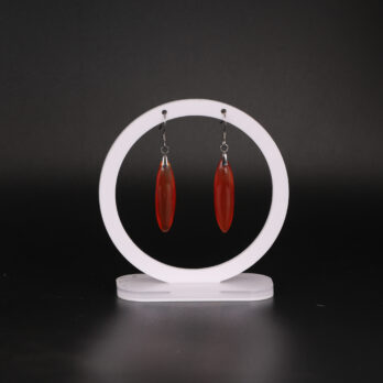 Boucles d'oreilles marquise en Cornaline attache crochet