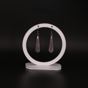 Boucles d'oreilles cravate en Améthyste attache crochet