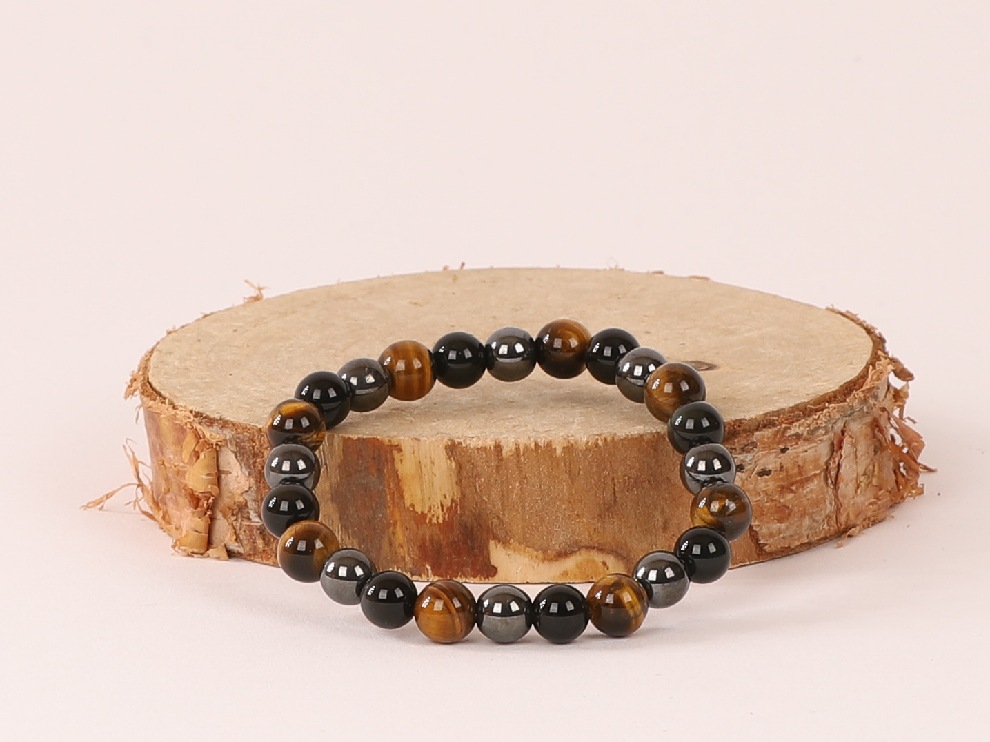 Bracelet Triple Protection Hématite 'A' perles 8mm 3