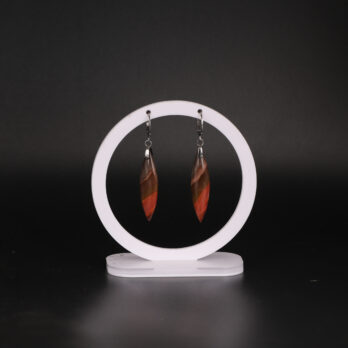 Boucles d'oreilles marquise Jaspe Polychrome attache ronde