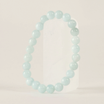 Bracelet Aigue Marine 'AA+' perles 8mm