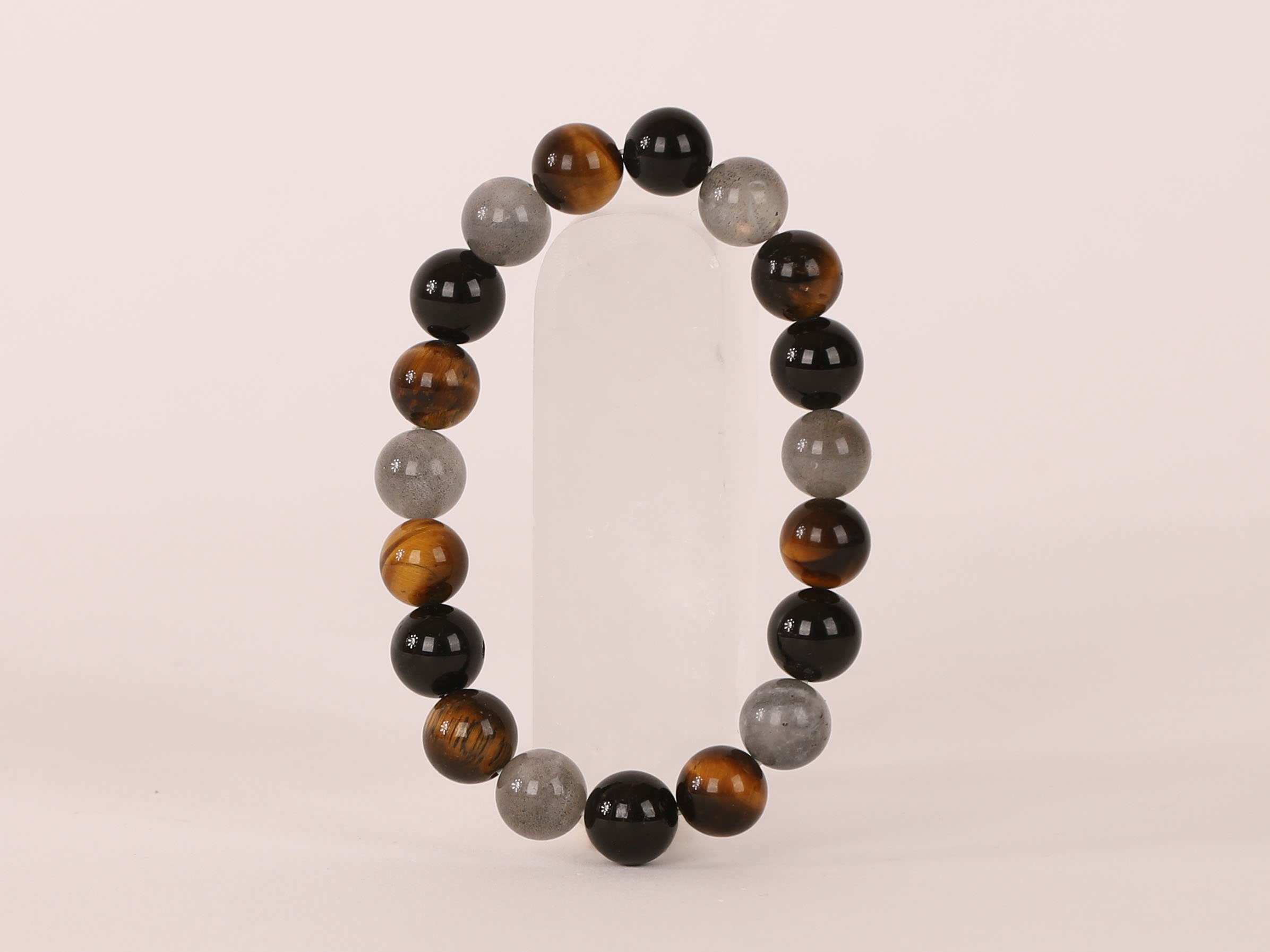 Bracelet Triple Protection Labradorite 'A' perles 10mm 12 Bracelet Triple Protection Labradorite 'A' perles 10mm