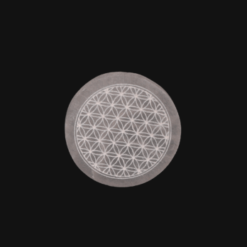 Plaque de rechargement ronde en sélénite Fleur de vie 8cm