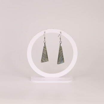 Boucles d'oreilles triangle Labradorite bleue attache crochet