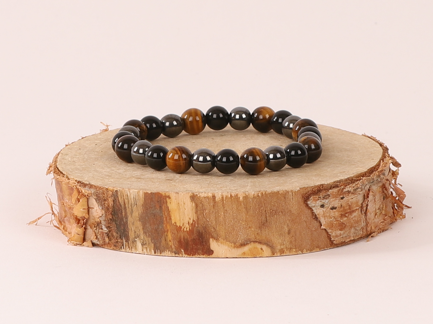 Bracelet Triple Protection Hématite 'A' perles 8mm 2 nSe