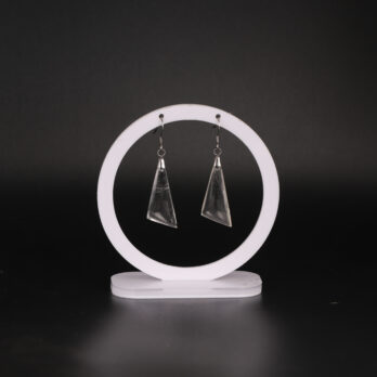 Boucles d'oreilles triangle en Cristal de Roche attache crochet