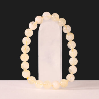 Bracelet Citrine naturelle 'A' perles 8mm