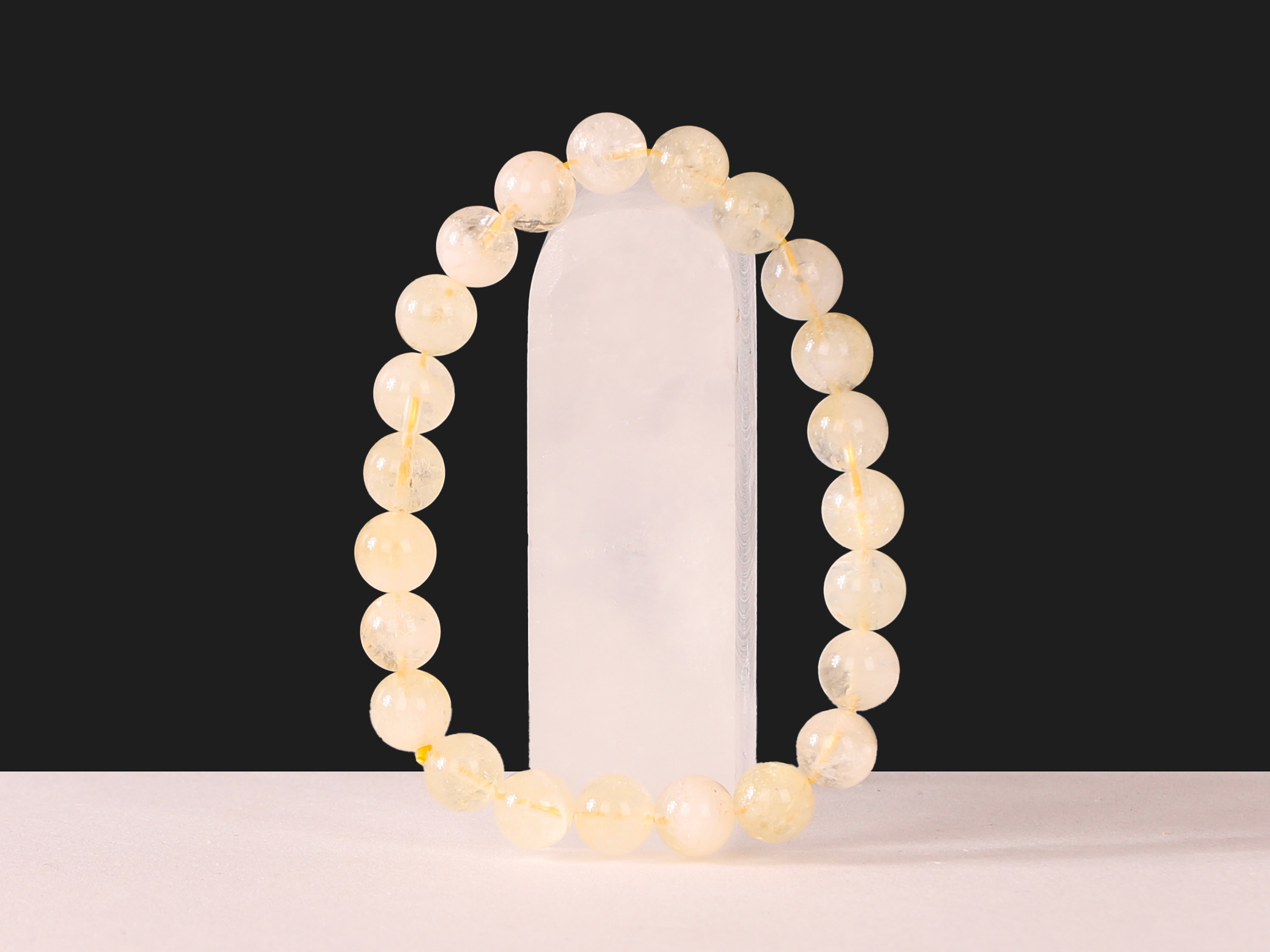 Bracelet Citrine naturelle 'A' perles 8mm