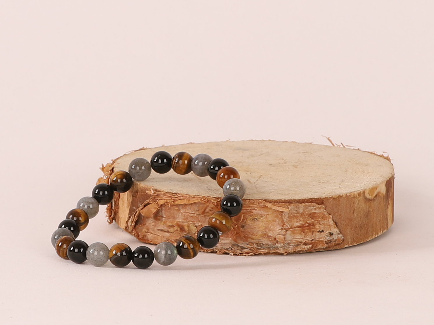 Bracelet Triple Protection Labradorite 'A' perles 8mm 3