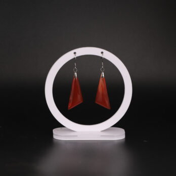 Boucles d'oreilles triangle en Cornaline attache crochet