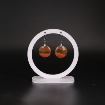 Boucles d'oreilles cercle Jaspe Polychrome attache crochet