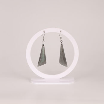 Boucles d'oreilles triangle Labradorite verte attache crochet