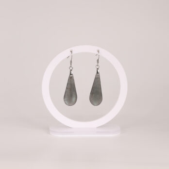 Boucles d'oreilles goutte Labradorite verte attache crochet