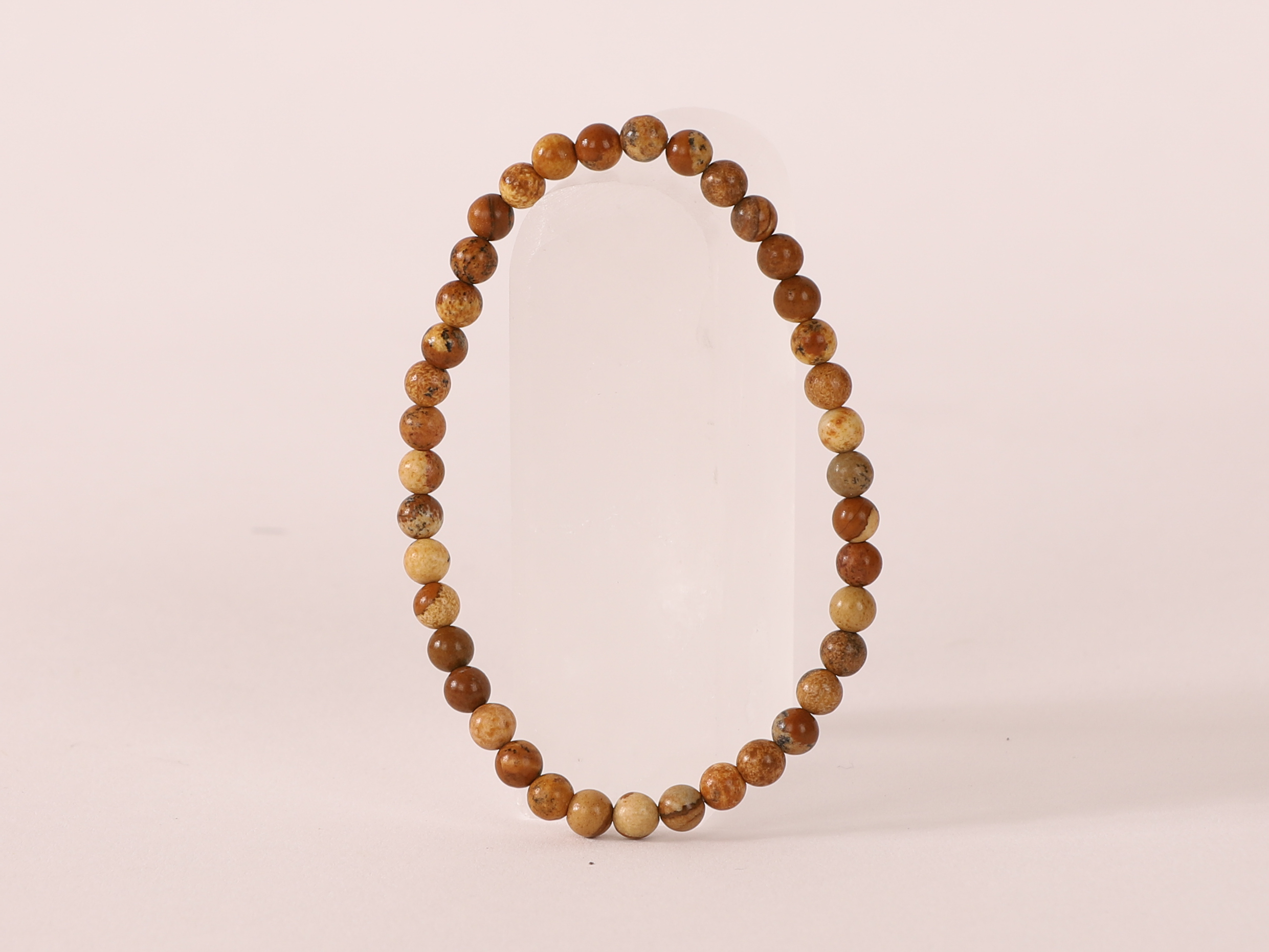 Bracelet Jaspe Paysage 'A' perles 4mm