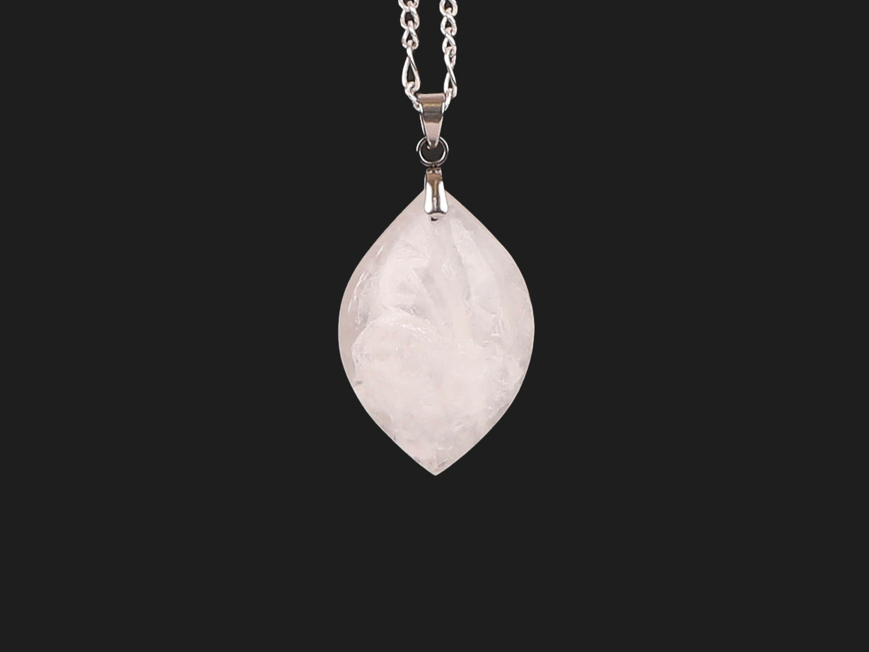 Pendentif marquise Cristal de Roche blanc