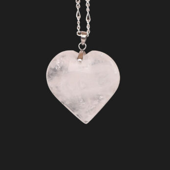 Pendentif coeur Cristal de Roche blanc