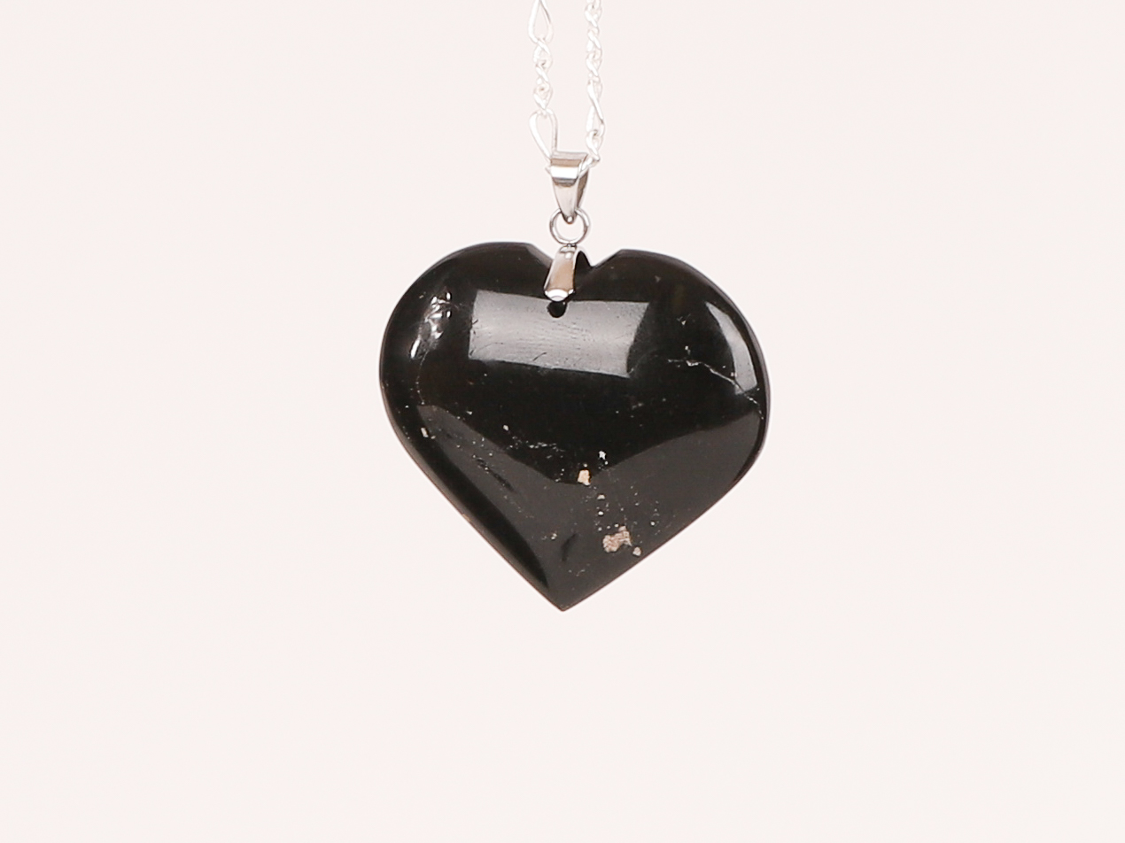 Pendentif coeur Tourmaline Noire