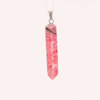 Pendentif pointe Rhodonite black line